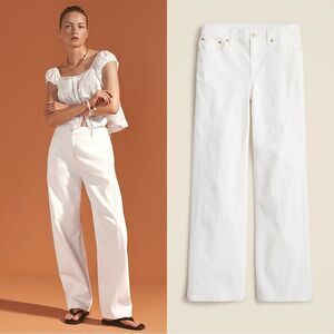 NWT J CREW Lower-rise full-length slim-wide jean in white